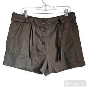 Venus womens plus shorts with tie belt green size 16